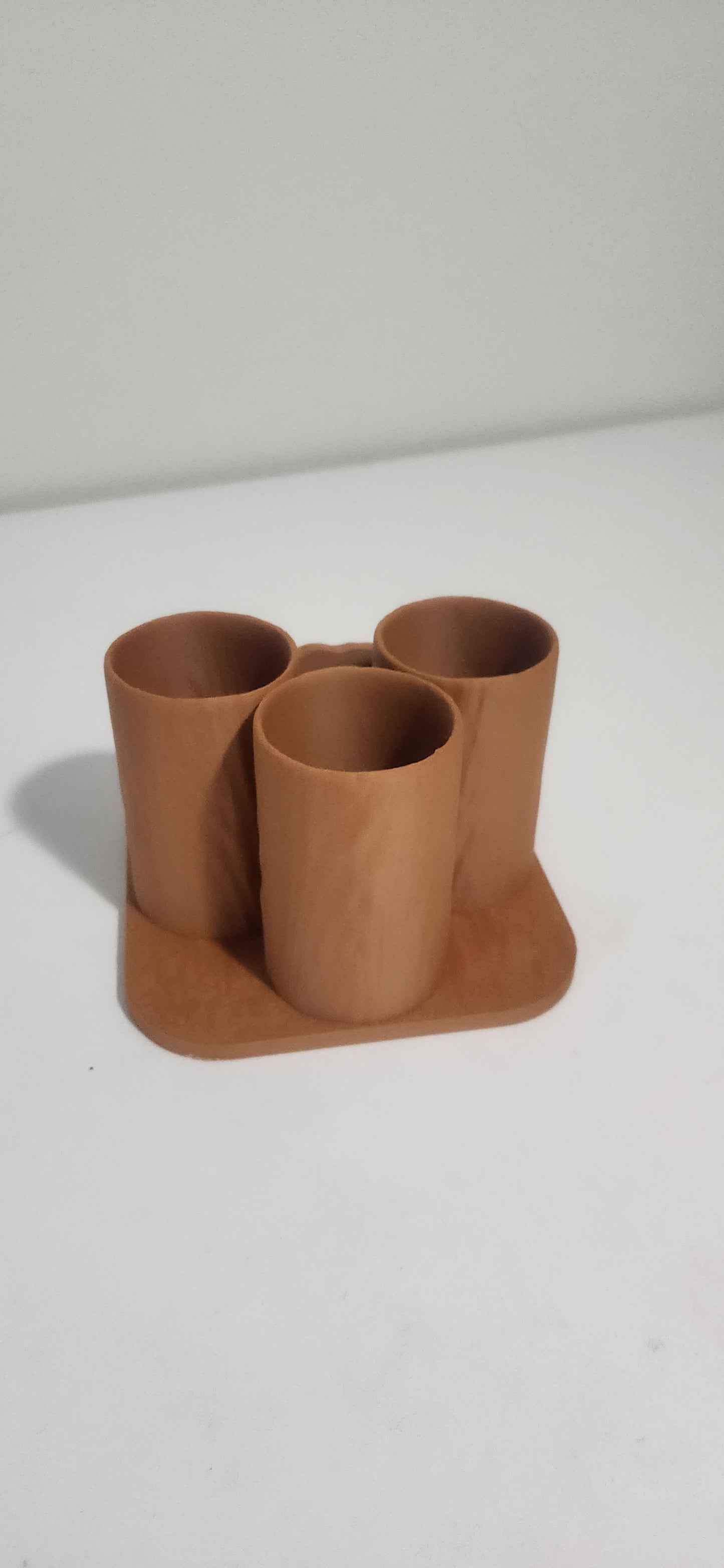 Wood-texture napkin and utensil holder decoration
