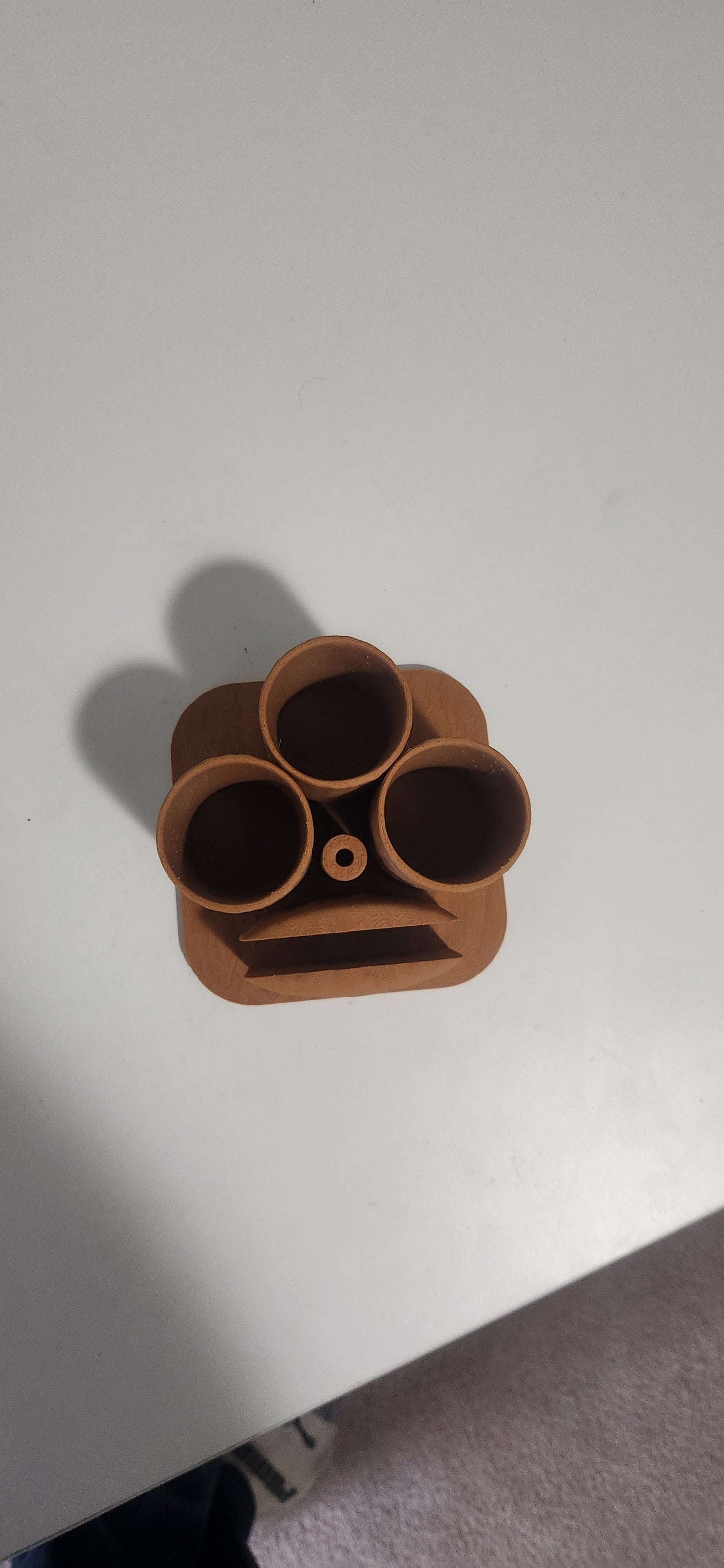 Wood-texture napkin and utensil holder decoration