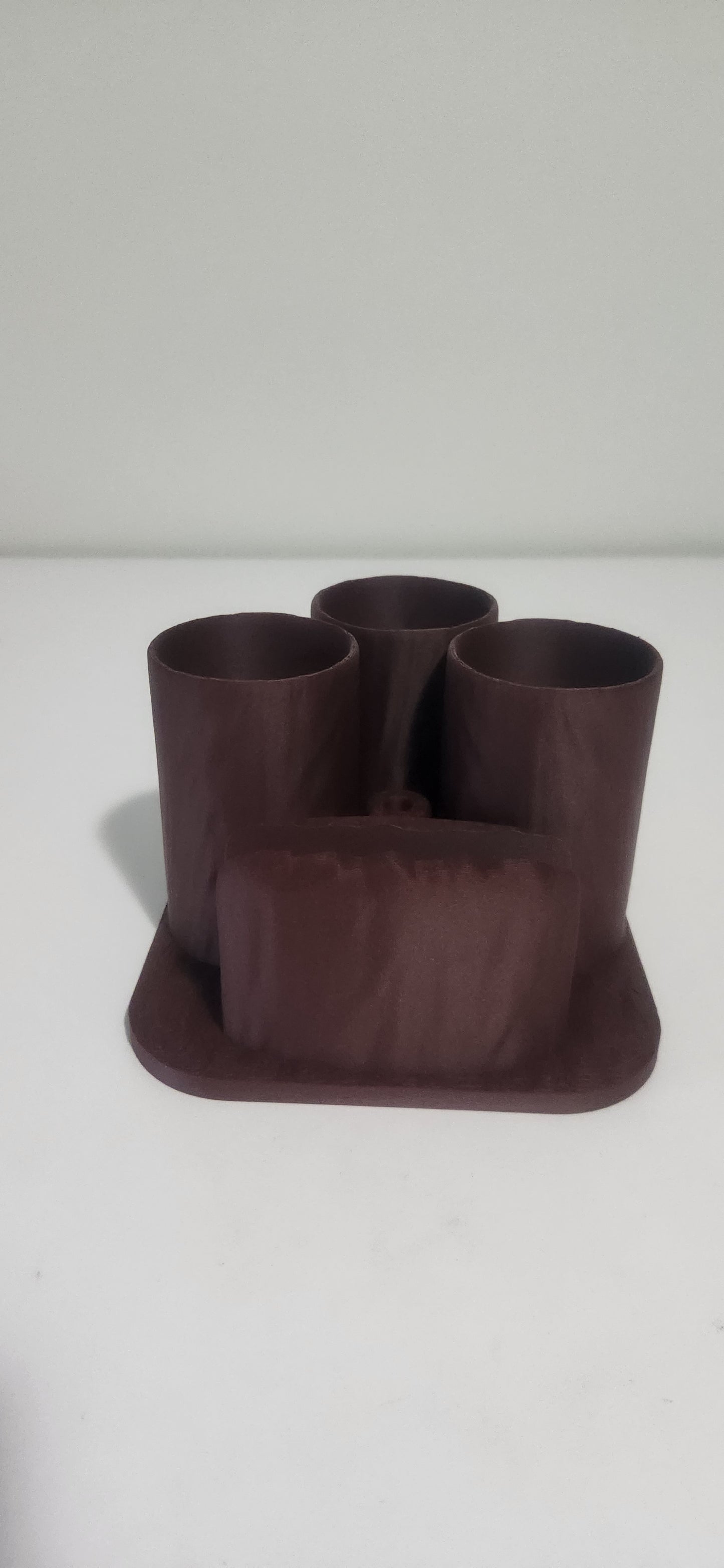 Wood-texture napkin and utensil holder decoration
