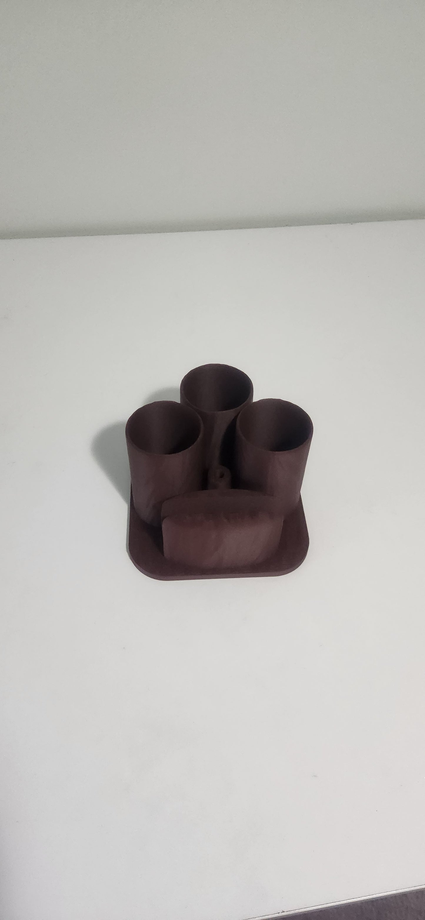 Wood-texture napkin and utensil holder decoration