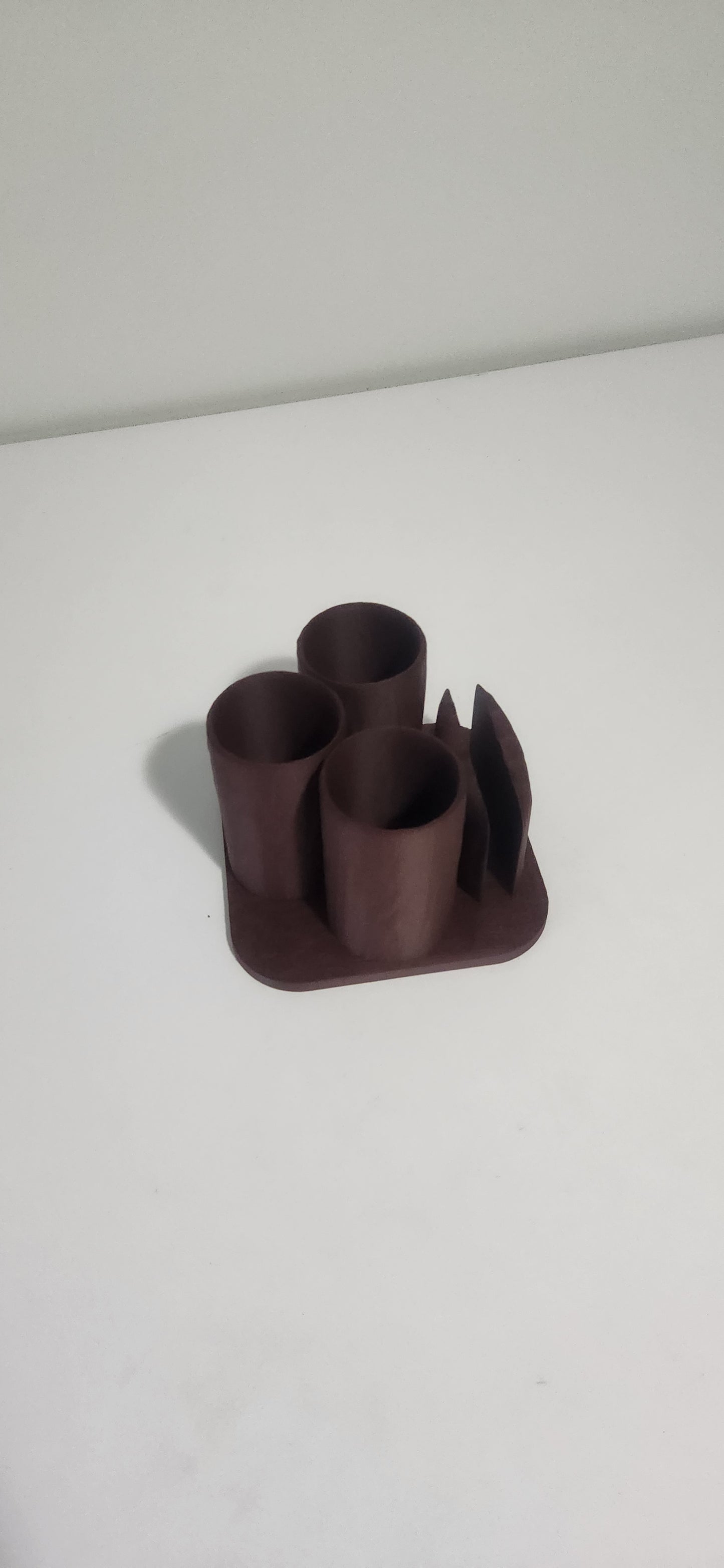 Wood-texture napkin and utensil holder decoration